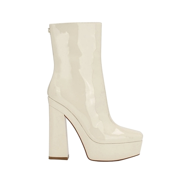 New w/o Box Guess Byra Faux Patent Leather Platform Dress Booties Size 6 - Picture 3 of 6